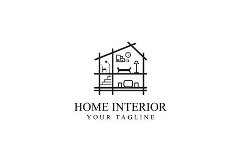 The Logo For Home Interior Your Tagline Is Black And White With An