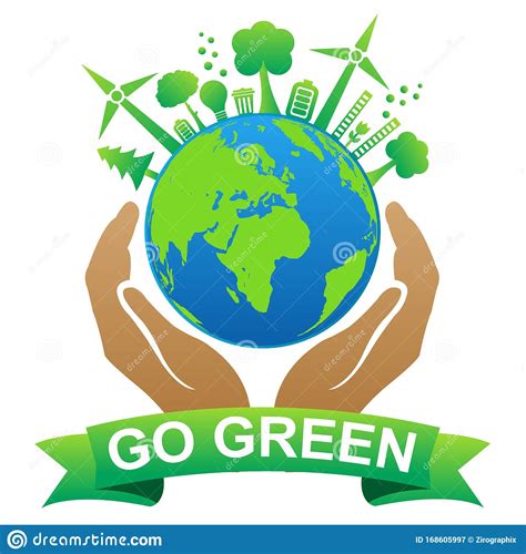 Go Green Save Earth Illustration Stock Vector