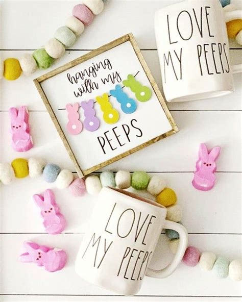3d Hanging With My Peeps Easter Decor Peep Signs Spring Etsy