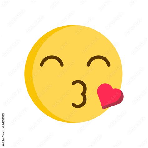 kissing emoticon smiley cute romantic emoji icon stock vector adobe stock