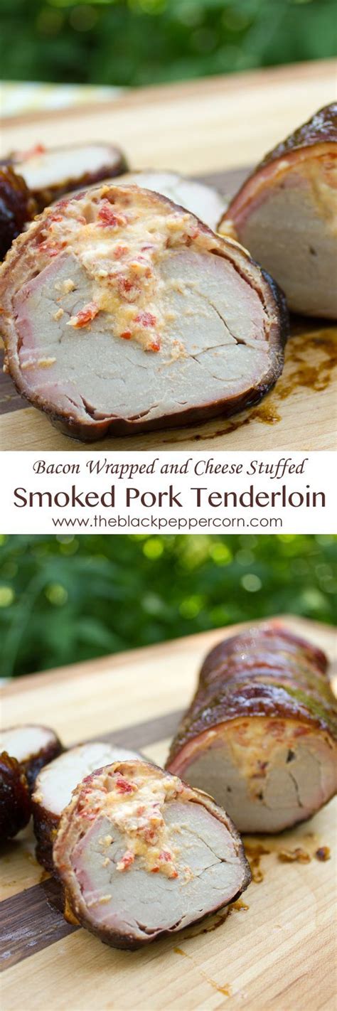 Smoked pork loin with sauerkraut and apples. Bacon+Wrapped+Smoked+Pork+Tenderloin+Stuffed+with+Roasted+Red+Peppers+and+Cheese+Recipe | Smoked ...