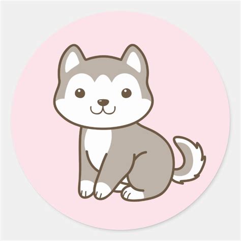Cute Chibi Husky Puppy Dog Stickers