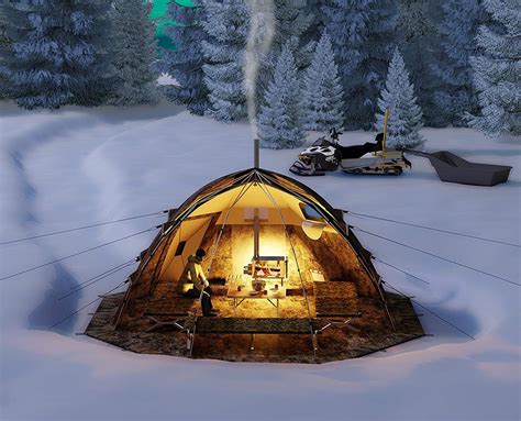 This Ultimate Cold Weather Camping Tent Has A Built In Wood Stove