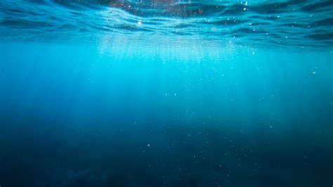Wallpaper Underwater Sun Rays Blue Ocean Seascape 4k