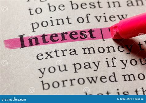 Definition Of Interest Stock Image Image Of Mark Dictionary 138241479