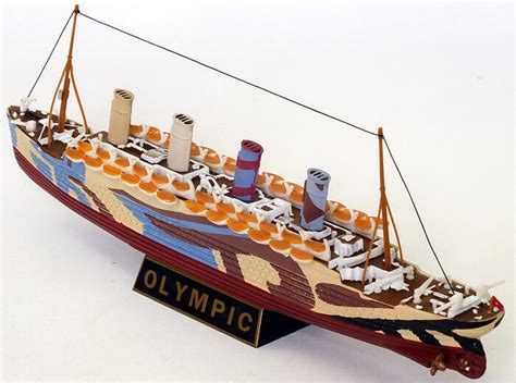 Ship Rms Olympic Dazzle Camouflage Diecast Model Boat White Star Line