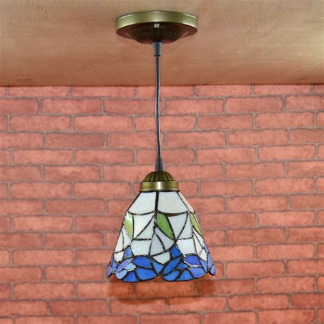 Vintage E27 Led Aisle Light Retro Stained Glass Retro Loft Pendant Lamp