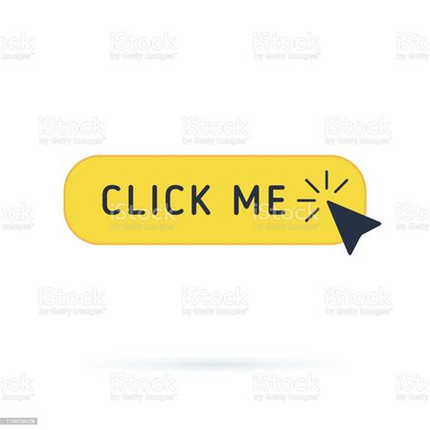 Click Button With Hand Pointer Clicking Click Me Vector Web Button