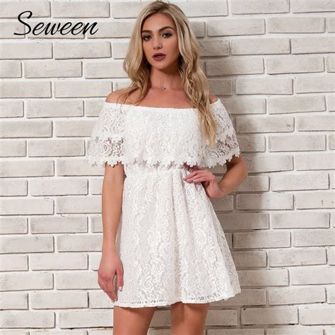 Buy White Lace Dress Summer 2018 New Arrivals Fashion Off Shoulder Dresses