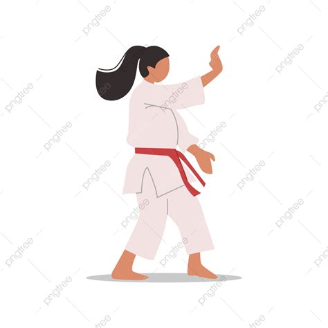 Ilustração De Uma Mulher Praticando Karatê Png Karatê Esporte
