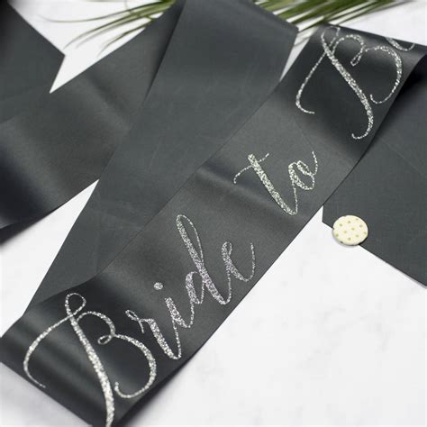 Silver Glitter Print Ribbon Bride To Be Sash By Oh Squirrel