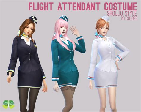 Flight Attendant Costume For The Sims 4 By Cosplay Simmer Flight