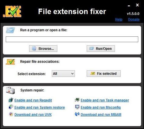 File Extension Fixer Herramientas Del Sistema