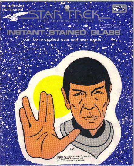 Star Trek Tmp Instant Stained Glass Transfer Spock Vulcan Salute 1979