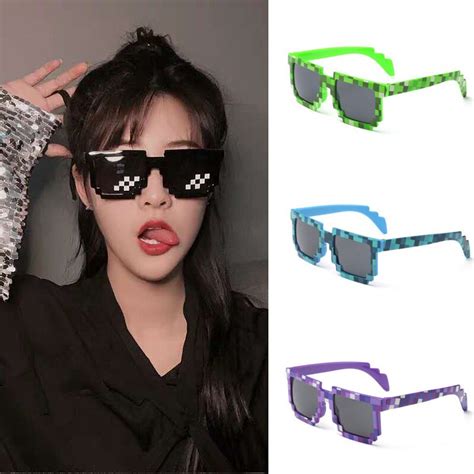 2022 Mosaic Sunglasses For Women Men Coding Pixel Sun Glasses Vintage Square Glasses Thug Life