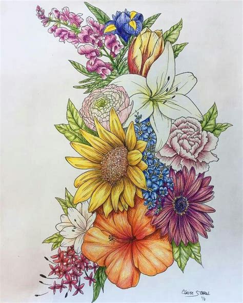 Easy Colored Pencil Drawings Flowers