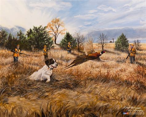 Stories From The Field Ringneck Pheasant Hunting Art Painting Fathers