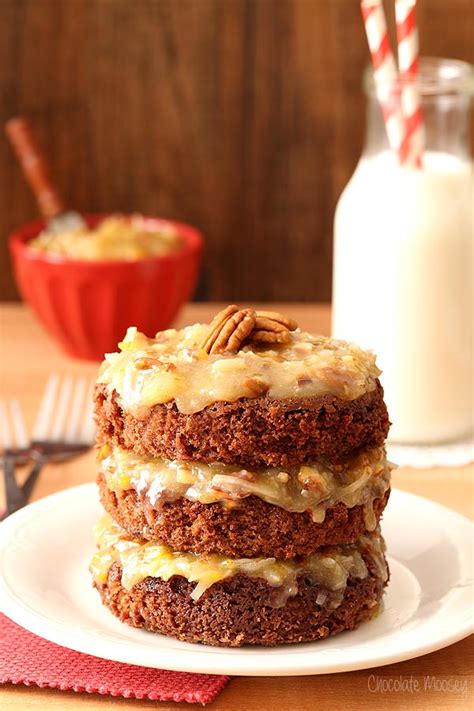 Double the cake recipe above and double the topping recipe, too. Mini German Chocolate Cake For Two