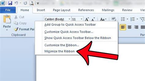 How To Hide The Ribbon In Word 2010 Solve Your Tech