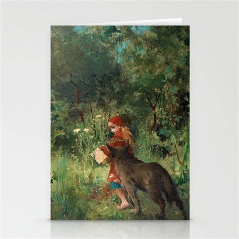 Little Red Riding Hood By Carl Larsson Stationery Cards By Artmasters