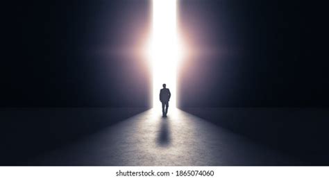 빛을 향해 걸어가는 남자 3d 렌더링 스톡 일러스트 1865074060 Shutterstock