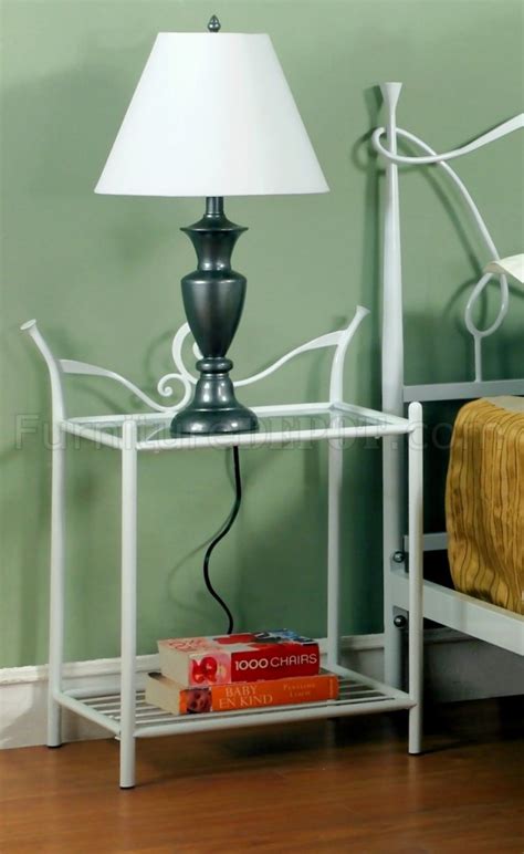 Taohfe nightstand, white nightstands with drawer for bedroom set of 2. White Metal Modern Bedroom w/Optional Night Stands