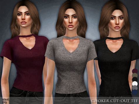Black Lilys Choker Cut Out Tee Sweet Sims 4 Finds