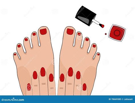 Manicure And Pedicure Beauty Vector Illustration Stock Vector