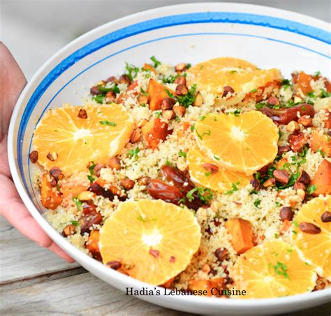 Couscous Salad With Roasted Sweet Potatoes And Fried Dates Hadias