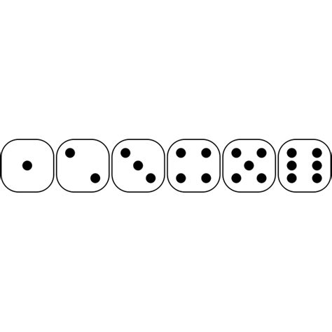 Vector Drawing Of Six Sided Dice Faces From To Free SVG
