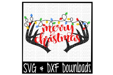 Christmas Svg Antler Svg Merry Christmas Cut File By Corbins Svg