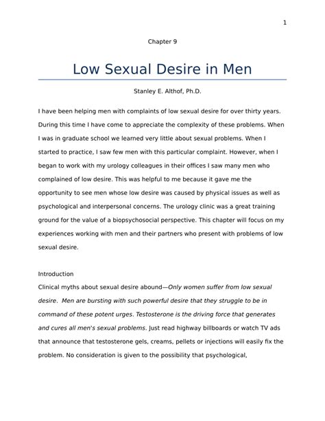 Pdf Treating Low Sexual Desire In Men