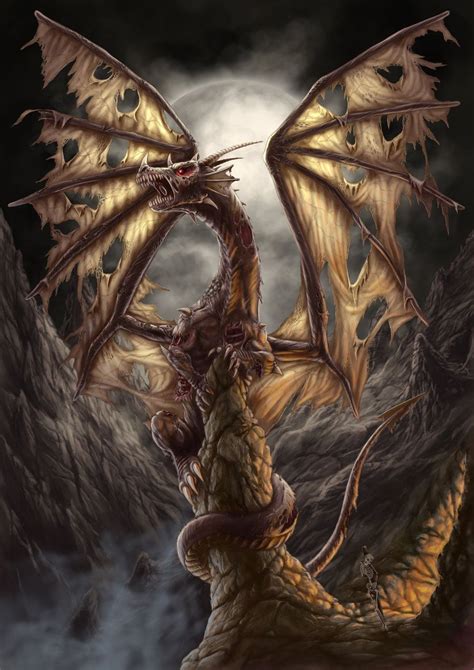 Zombie Dragon By Andrewdobell On Deviantart Dragon Illustration Legendary Dragons Dragon
