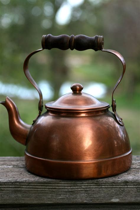 Vintage Copper Tea Kettle Rustic Primitive Tea Kettle Made Etsy