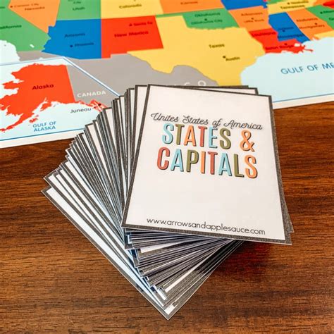 Us States And Capitals Printable Flashcards United States Etsy