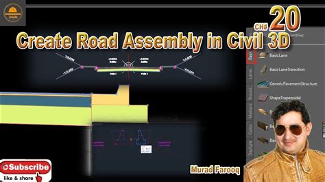 How To Create Road Assembly In Autocad Civil 3d Ch20 Youtube