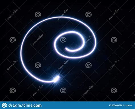Magic Blue Light Spirals On Black Background Stock Photo Image Of