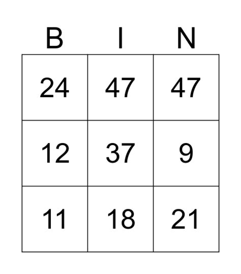Numbers Bingo 1 50 Bingo Card