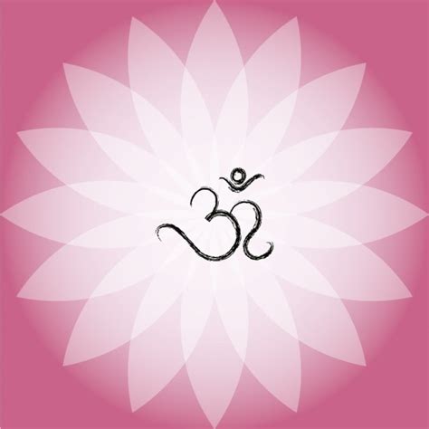 Om Symbol On Pink Lotus Flower Vector Free Download