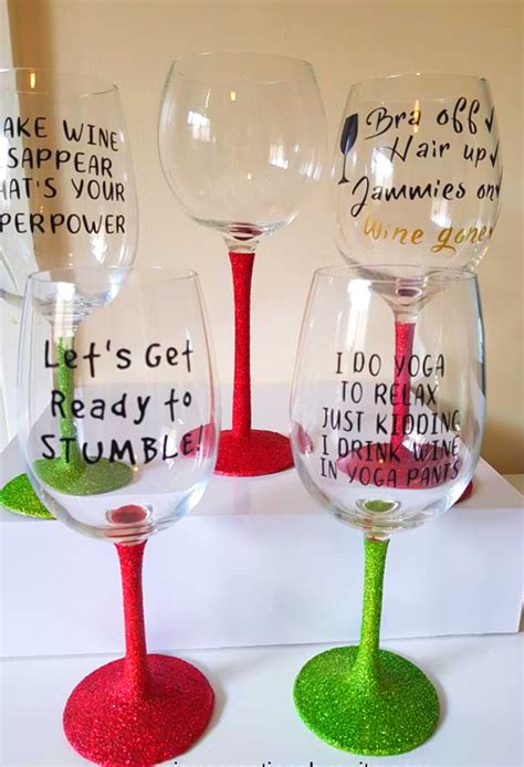 Custom Made Glitter Wine Glasses Using Cricut Unique Creations By Anita