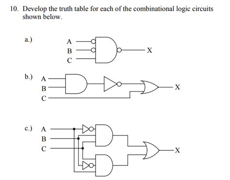 Solved 10 Develop The Truth Table For Each Of The