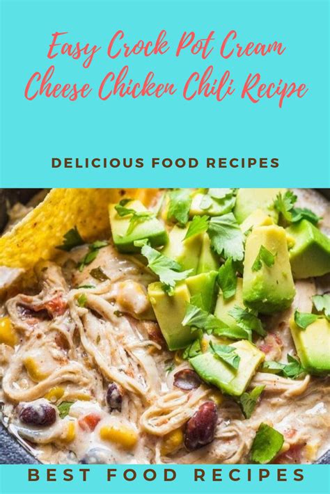 Yup, it's really that easy you guys. Easy Crock Pot Cream Cheese Chicken Chili Recipe #Easy # ...