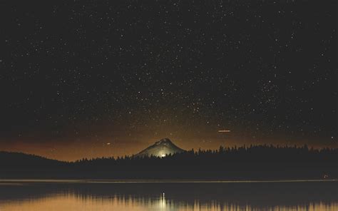 1440x900 Resolution Starry Night Sky Near Lake 1440x900 Wallpaper