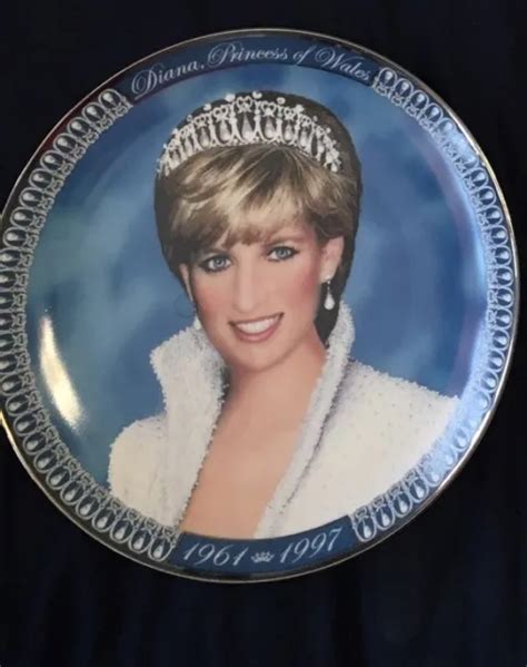 Franklin Mint Tribute Princess Diana Princess Of Wales Porcelain Plate