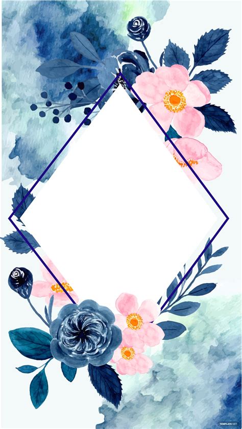 Free Watercolor Floral Frame Background Eps Illustrator  Svg