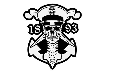 White Navy Chief Skull And Cross Bones Backbone Anchor Png Etsy