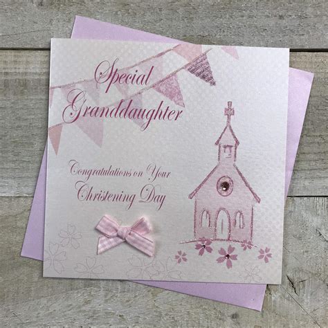 Buy WHITE COTTON CARDS Special Grandbabe Congratulations Day Handmade Christening Card