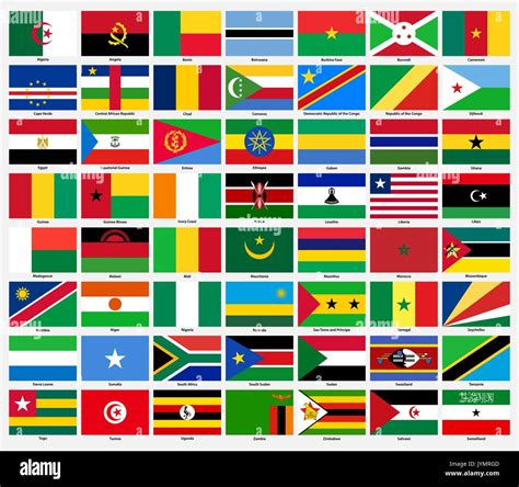 Set Of Flags Of All African Countries Stock Vector Art And Illustration