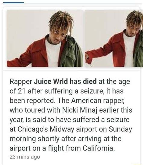 Rapper Juice Wrld Has Died At The Age Of 21 After Suffering A Seizure