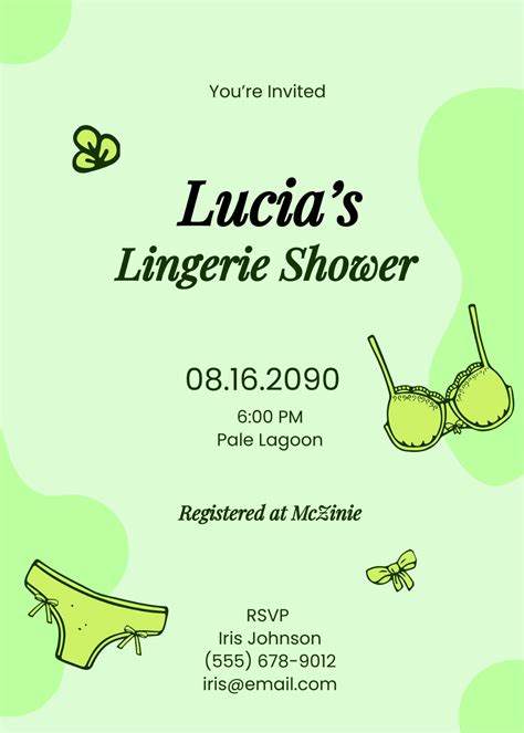 Lingerie Shower Text Message Invitation Template - Edit Online